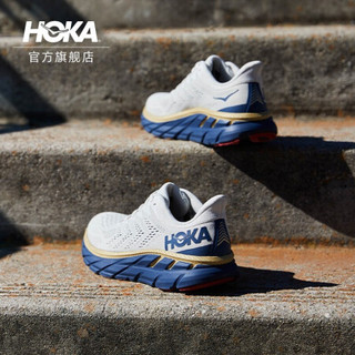 HOKA ONE ONE男克利夫顿7减震公路跑步鞋Clifton7防滑轻便运动鞋 靛蓝/豆腐白 11/290mm