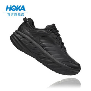 HOKA ONE ONE女邦代SR休闲鞋健步鞋Bondi SR舒适轻便皮革运动鞋 黑色/黑色 US 8/ 250mm