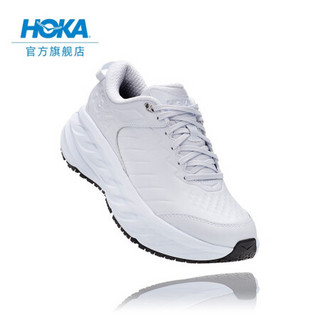 HOKA ONE ONE女邦代SR休闲鞋健步鞋Bondi SR舒适轻便皮革运动鞋 白色/白色 US 9/ 260mm