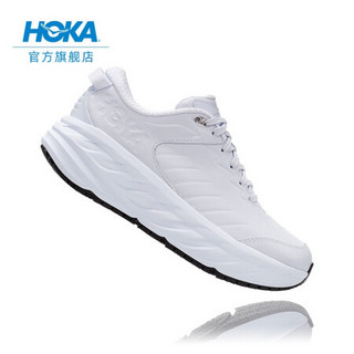 HOKA ONE ONE女邦代SR休闲鞋健步鞋Bondi SR舒适轻便皮革运动鞋 白色/白色 US 9/ 260mm
