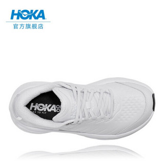 HOKA ONE ONE女邦代SR休闲鞋健步鞋Bondi SR舒适轻便皮革运动鞋 白色/白色 US 9/ 260mm