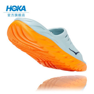 HOKA ONE ONE女奥拉2休闲运动舒缓拖鞋Ora Recovery厚底缓冲支撑 雾霭蓝/万寿菊橙 US 7/ 240mm