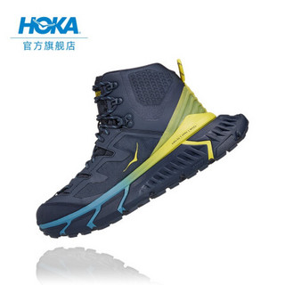 HOKA ONE ONE男女款TENNINE Hike GTX运动鞋高帮防水登山徒步鞋 墨蓝色 / 碧绿色-男-建议选大1码 7/240mm/W
