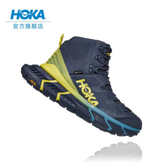 HOKA ONE ONE男女款TENNINE Hike GTX运动鞋高帮防水登山徒步鞋 墨蓝色 / 碧绿色-男-建议选大1码 7/240mm/W