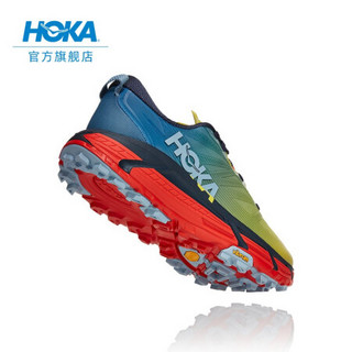 HOKA ONE ONE男女款飞速马法特3越野跑步鞋Mafate Speed3减震透气轻便运动鞋新品 普蓝色/假日红-男 6.5 /235mm/W