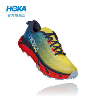 HOKA ONE ONE男女款飞速马法特3越野跑步鞋Mafate Speed3减震透气轻便运动鞋新品 普蓝色/假日红-男 6.5 /235mm/W