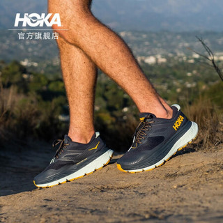 HOKA ONE ONE男斯廷森6全地形减震越野跑步鞋StinsonATR6轻便透气运动鞋新品 墨蓝色 / 藏红花橘 10.5 /285mm