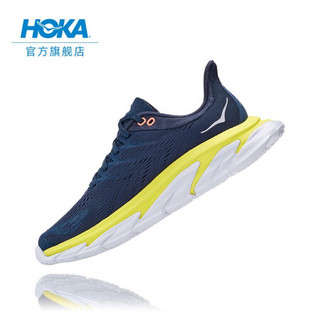 HOKA ONE ONE男女款Clifton Edge克利夫顿先锋公路跑步鞋回弹缓冲减震轻便运动鞋 迷夜蓝/月见草绿-女 9 /270mm/M