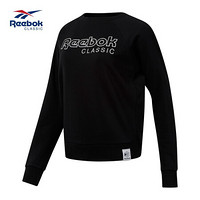 Reebok锐步女子圆领卫衣AC ICONIC FL CREW打底衫 DT7274_黑色 M