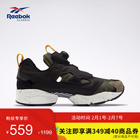 Reebok锐步潮流充气鞋PUMP FURY线下同款男女老爹鞋情侣中帮鞋 FU9107_黑色/黄色 37