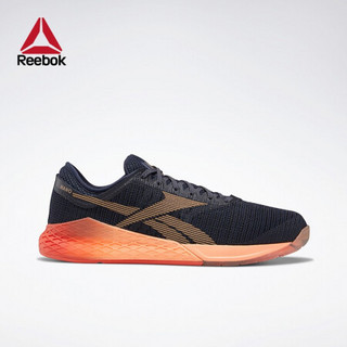 Reebok锐步男子健身鞋 NANO 9室内综合运动网面低帮训练鞋 FU6828 EG0600_藏青色/橙色 36