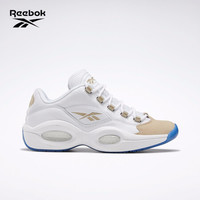 Reebok锐步QUESTION LOW男女中帮复古休闲篮球鞋 EF7609_土黄色/白色 36.5