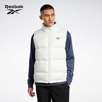 Reebok锐步官方经典男女短款运动羽绒马甲冬季 GF7118_米白色/蓝色 A2XL