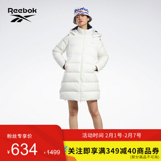 Reebok锐步秋冬款女子休闲百搭中长款运动羽绒服 GH7841_白色 A/M