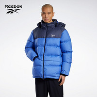 Reebok锐步官方经典男子冬季连帽短款运动羽绒服 GF7120_蓝色 A/S