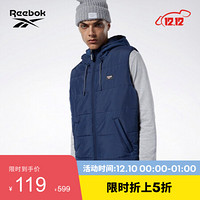 Reebok锐步 男子 棉背心 保暖马甲外套 秋冬上衣 DY6014_深蓝色 A/L