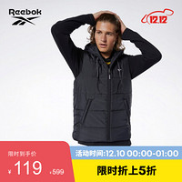 Reebok锐步 男子 棉背心 保暖马甲外套 秋冬上衣 DY6013_黑色 A/XL