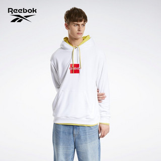 Reebok锐步官方男女徽标连帽休闲卫衣 GV0290_白色 A/XS