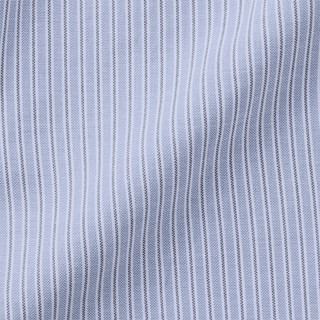 无印良品 MUJI 男式 印度棉牛津 前开口 平角裤 萨克森蓝条纹 XL