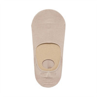 無印良品 MUJI 無印良品  女式 脚跟带防滑 薄款 隐形船袜 浅棕色 23-25cm