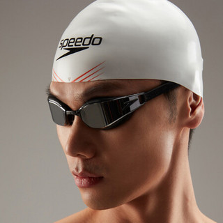 Speedo/速比涛 Fastskin鲨鱼皮精英系列高清防雾 镀膜 竞赛泳镜 812819F976 黑色/金色