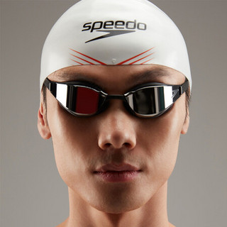 Speedo/速比涛 Fastskin鲨鱼皮精英系列高清防雾 镀膜 竞赛泳镜 812819F976 黑色/金色