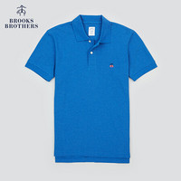 Brooks Brothers/布克兄弟男士夏新府绸棉logo款修身短袖Polo衫 4003-深蓝色 XXL