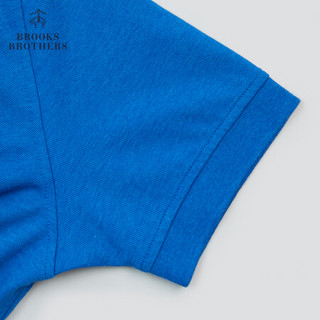 Brooks Brothers/布克兄弟男士夏新府绸棉logo款修身短袖Polo衫 4003-深蓝色 XXL