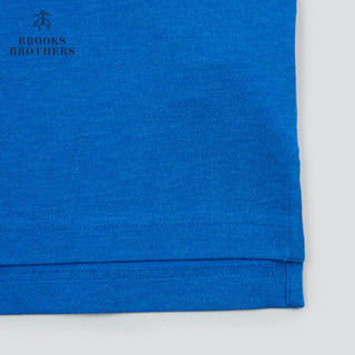 Brooks Brothers/布克兄弟男士夏新府绸棉logo款修身短袖Polo衫 4003-深蓝色 XXL