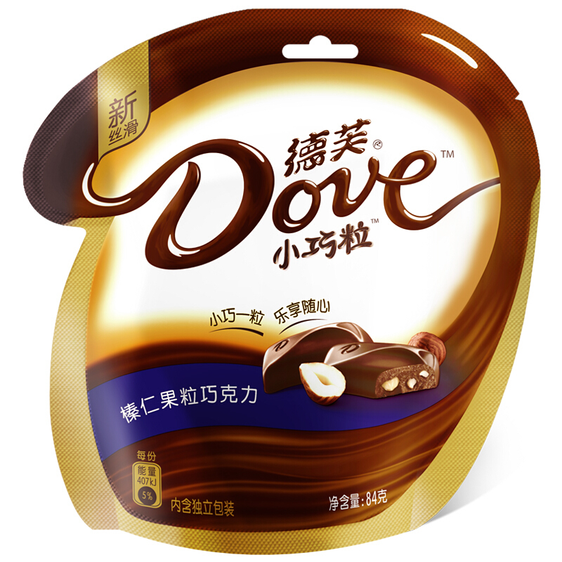 dove 德芙 小巧粒 榛仁果粒巧克力 84g