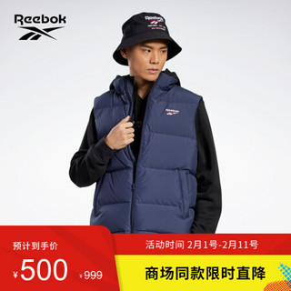 Reebok锐步 运动经典CL VT DOWN VEST男子马甲背心 GE1918_深蓝色 A/2XL