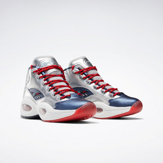 Reebok 锐步 Question Mid Iverson Harden三方联名款 中性篮球鞋 FZ1366 金属银/白色 42