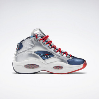 Reebok 锐步 Question Mid Iverson Harden三方联名款 中性篮球鞋 FZ1366 金属银/白色 42.5