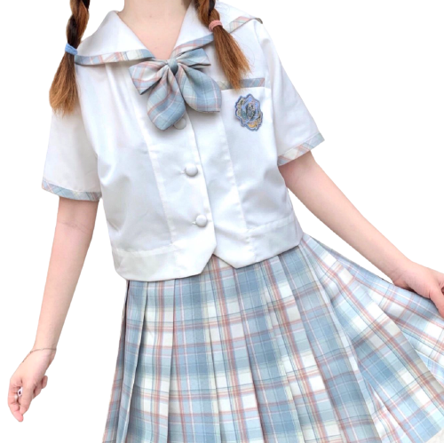 四月毕业季 少女的初心 JK制服 水手服 女士夏服上衣 白色 S