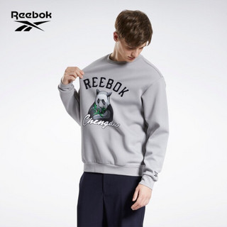 Reebok锐步 男女长袖卫衣 DEAL成都 熊猫图案 GV0285_灰色/绿色 A/S