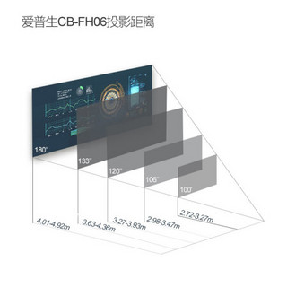 爱普生（EPSON）投影仪办公会议商务培训教育教学家用高清高亮便捷挂式投影机 CB-FH06 官方标配+120寸电动遥控幕布+吊架