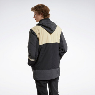 Reebok锐步 运动经典CL GP WE JACKET男子羽绒服 FT9463_黑色/土黄色 A/S