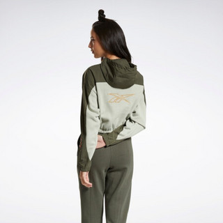 Reebok锐步 运动经典VECTOR CROPPED QZ JACKET女子茄克 H25147_浅绿色/深绿色 A/S