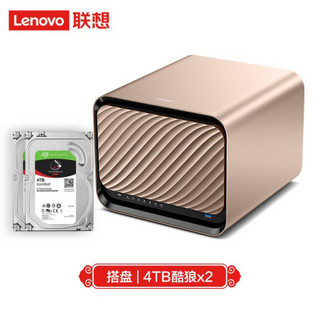Lenovo 联想 个人云 X1 五盘位NAS存储 (N4020、2GB、希捷酷狼4TB*2） 