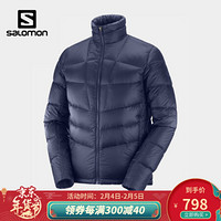 萨洛蒙（Salomon）男女款 户外运动防泼水轻便保暖羽绒服 TRANSITION DOWN JKT 深蓝色 C13936 S