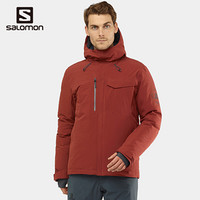 萨洛蒙（Salomon）男款 户外运动连帽防风防水滑雪羽绒服 ARCTIC DOWN JACKET 茜棕红C13979 L