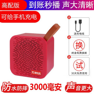 微信收款到账语音提示器市场专用播报器支付二维码收钱手机收银蓝牙音响扩音器提示宝无线小音箱 红色 高配