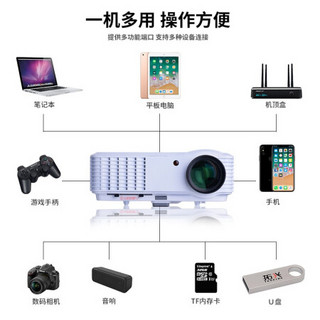 拓兴tx-865/866手机投影仪家用 迷你全高清1080p 便携式办公微型WiFi无线投影机 TX866  升级版(智能系统+wifi+手机同屏+标配功能)