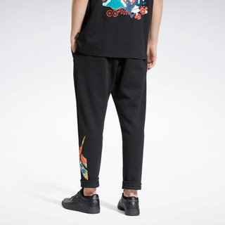 Reebok锐步 新年中国红运动经典CL NEW YEAR  MEN PANTS男子长裤 GT7379_黑色 A/L