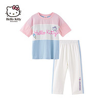 Hello Kitty 凯蒂猫 女童针织短袖七分裤 2件套装