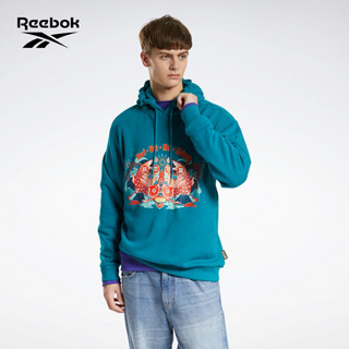 Reebok锐步 新年中国红运动经典CL NEW YEAR KOI HDY男女连帽卫衣 GV0234_湖蓝色 A/L