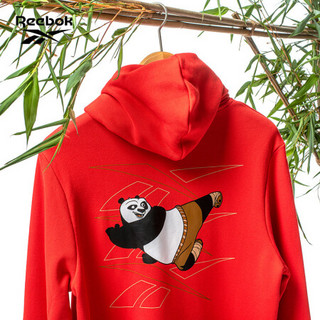 Reebok锐步 新年中国红运动经典KFP HOODIE功夫熊猫男女连帽卫衣 H18402_红色 A/S