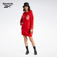 Reebok锐步 新年中国红运动经典CL NEW YEAR KOI HDY DRS女子连帽卫衣 GT7386_红色 A/XS