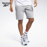 Reebok锐步 运动健身TE MELANGE SHORT男子短裤五分裤 FK6054_灰色 L