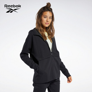 Reebok锐步 运动健身TS QUIK COTTON FZ女子连帽卫衣 FJ2864_黑色 S